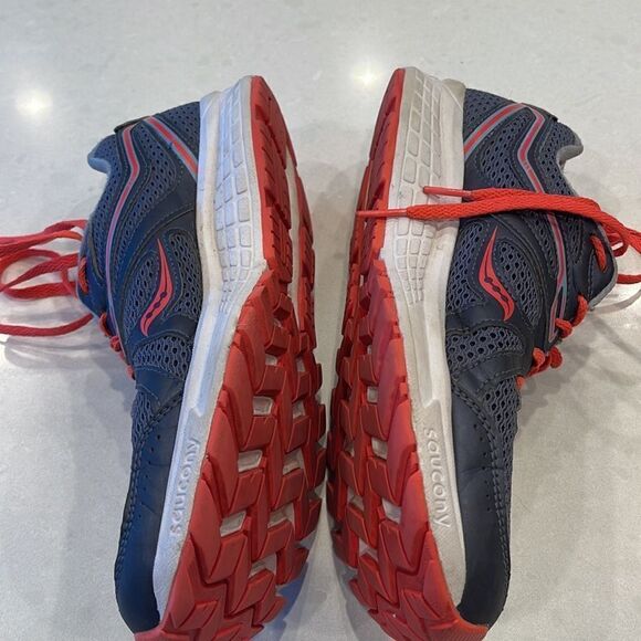 SAUCONY cohesion 11 women’s sneakers size 8.5 good shape, gray with orange. - Picture 3 of 7